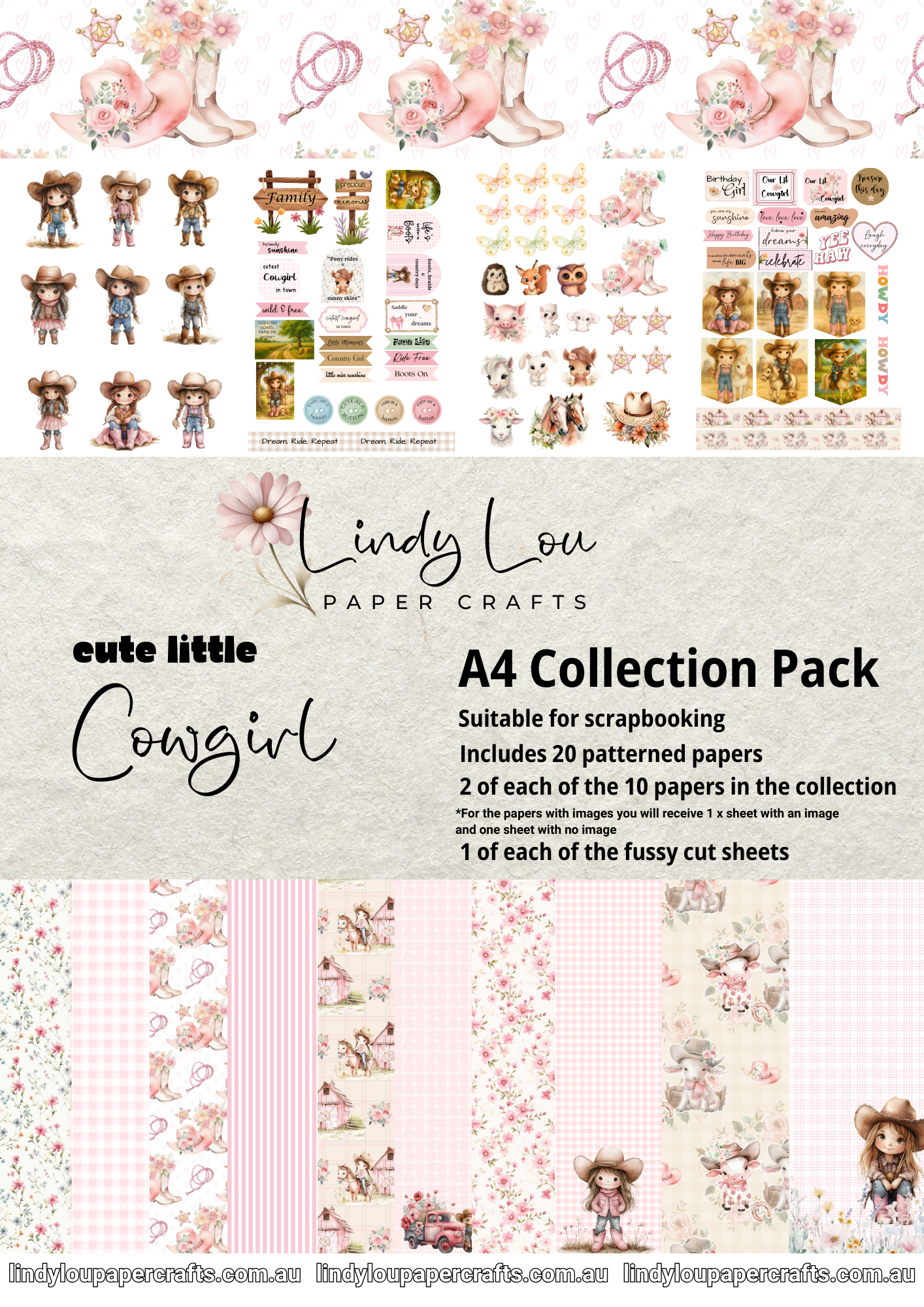 A4 Paper Collection - Cute Little Cowgirl