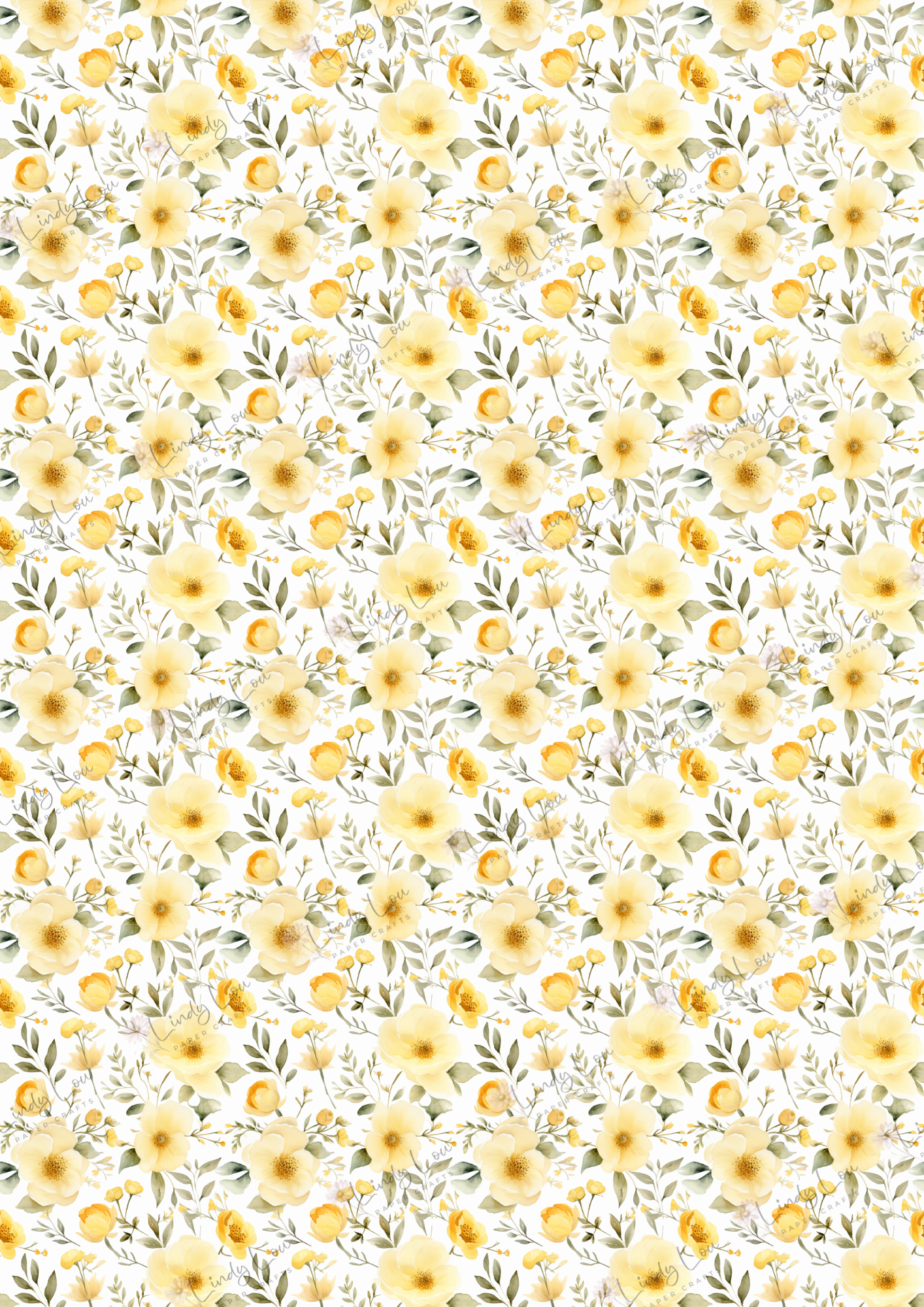 A4 Single Sheet - Buttercream Blooms - Buttercream Meadow