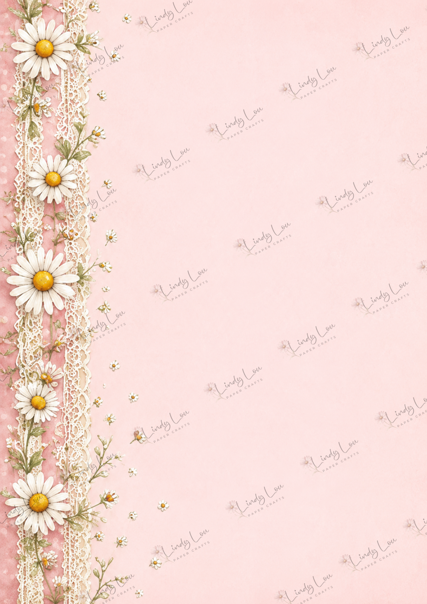 A4 Single Sheet - Daisy Girls - Daisy Lace Pink