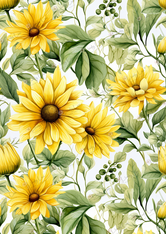 A4 Single Sheet - Sunshine & Moo- Sunflower Canopy