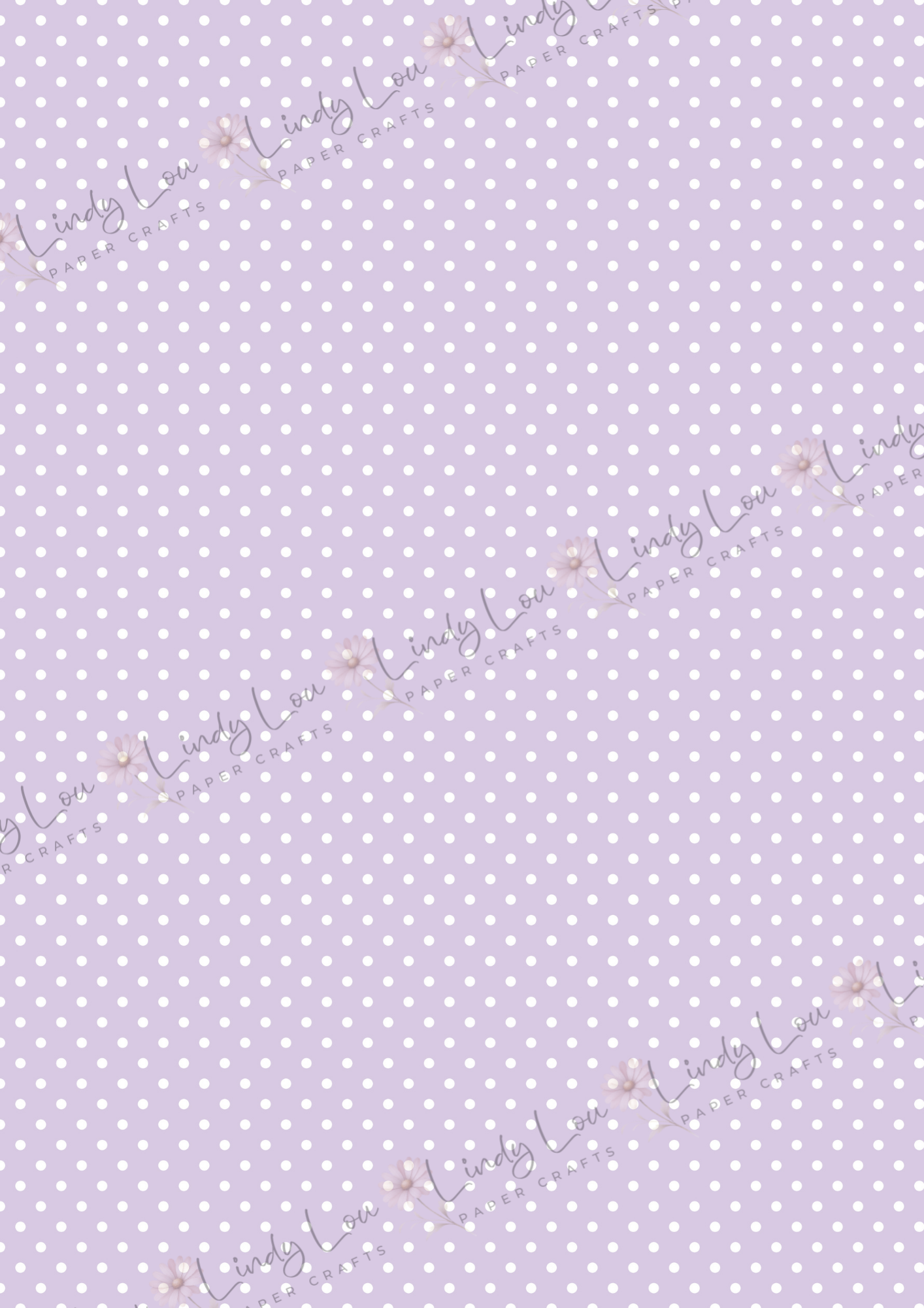 A4 Single Sheet - Princess Ellie - Lavendar Dot