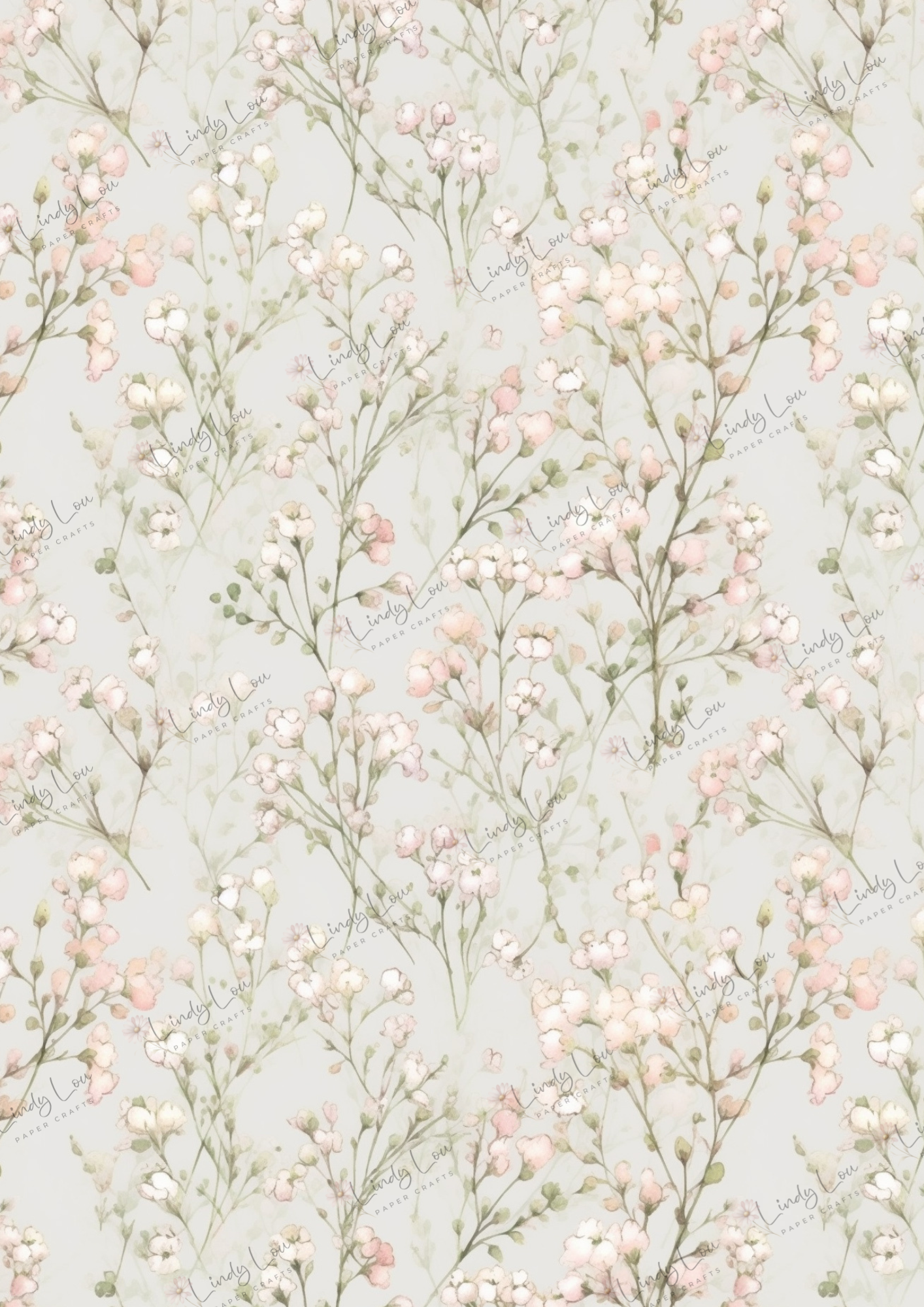 A4 Single Sheet - Tied with a Kiss - Blush Blossom Breeze