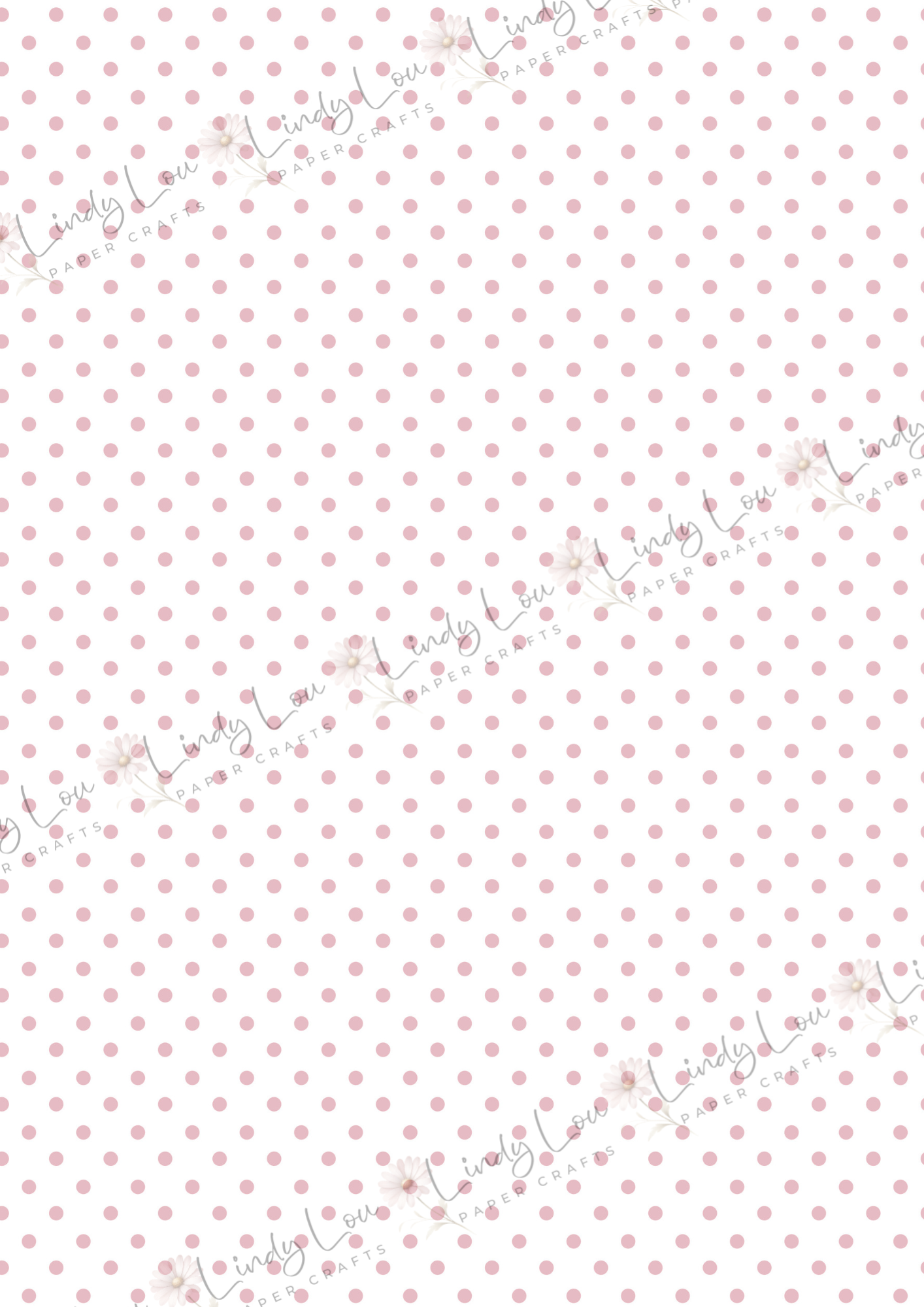 A4 Single Sheet - Daisy Girls - Pink Petal Polka