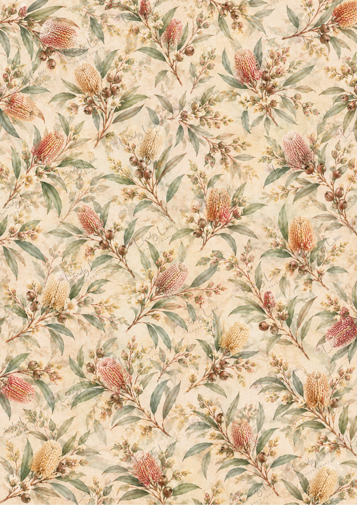 A4 Single Sheet - Native Whispers - Banksia Beauty