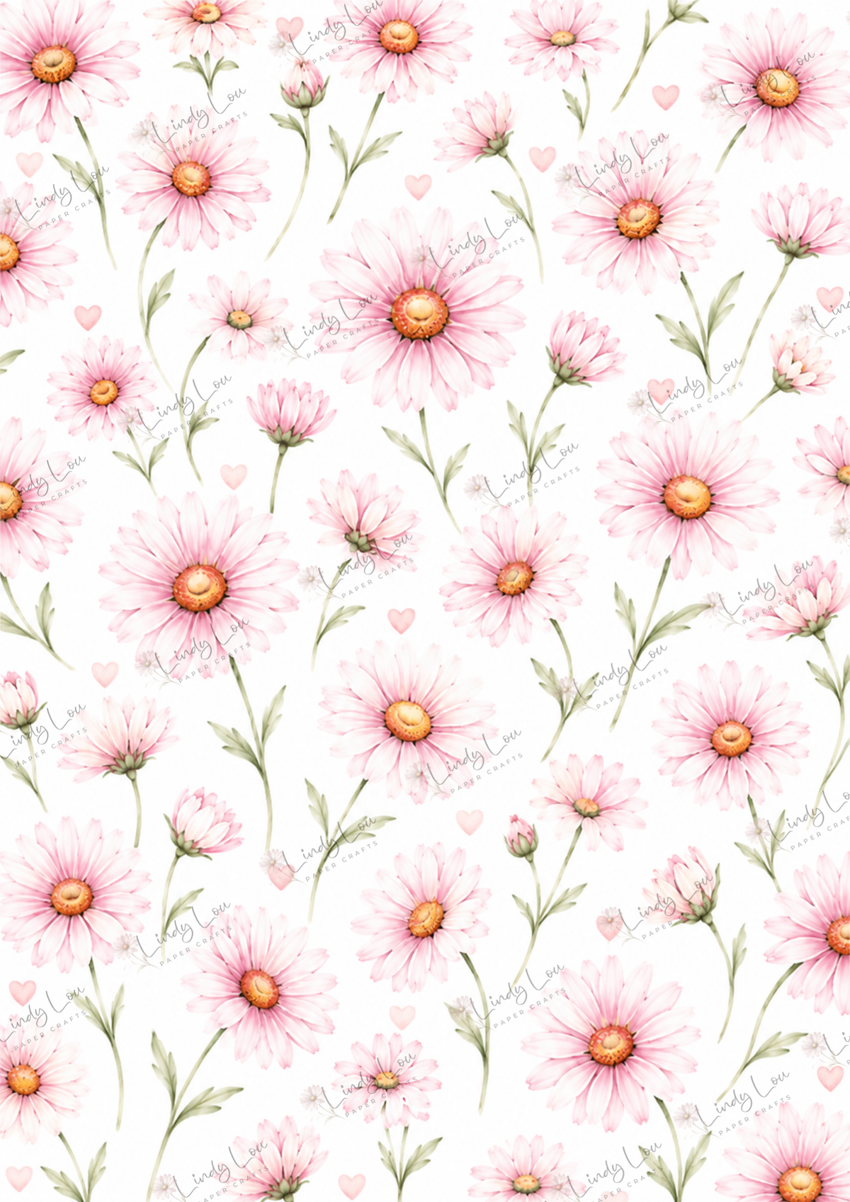 A4 Single Sheet - Daisy Girls - Daisy Pink