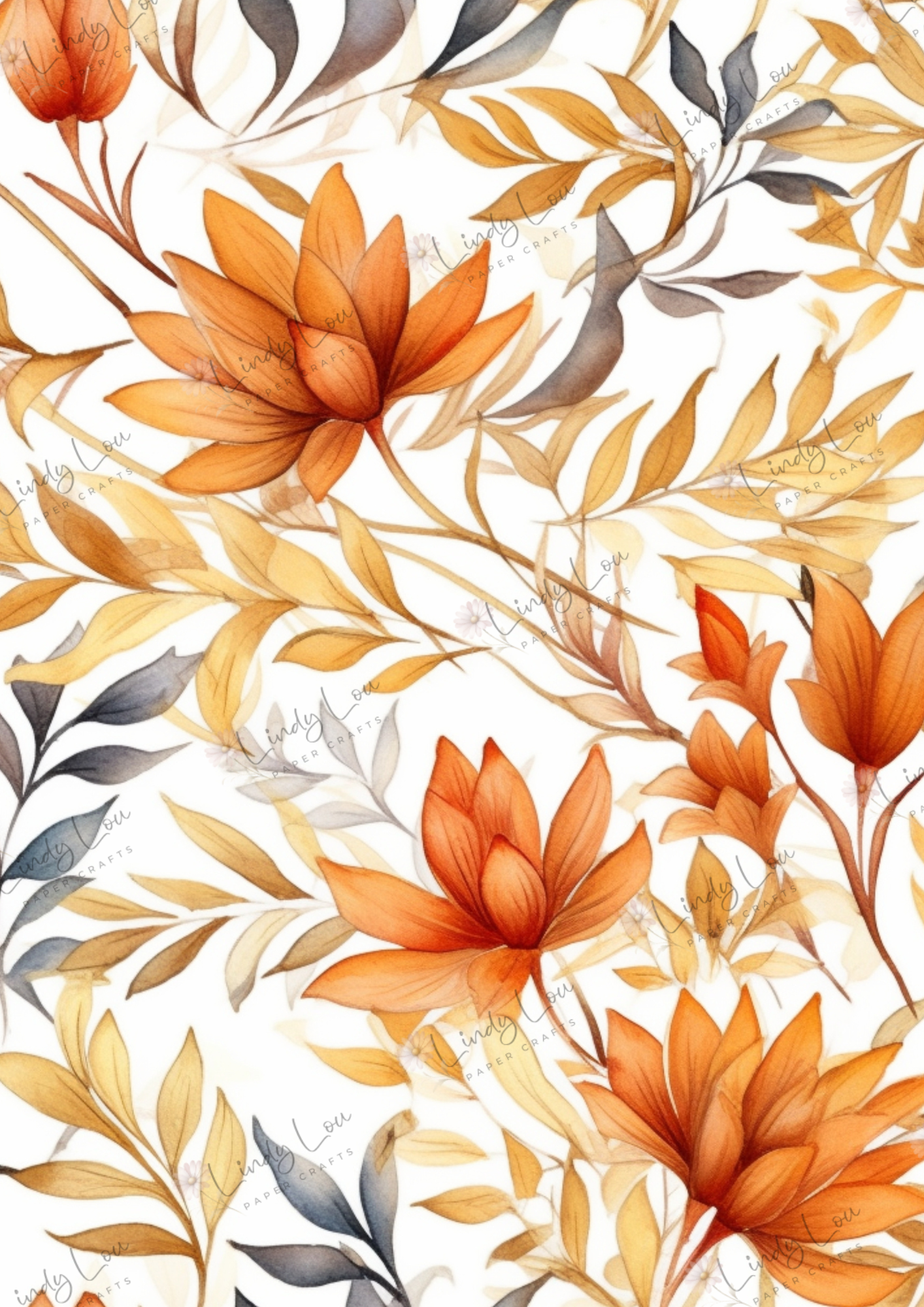 A4 Single Sheet - Amber Afternoon - Golden Flora