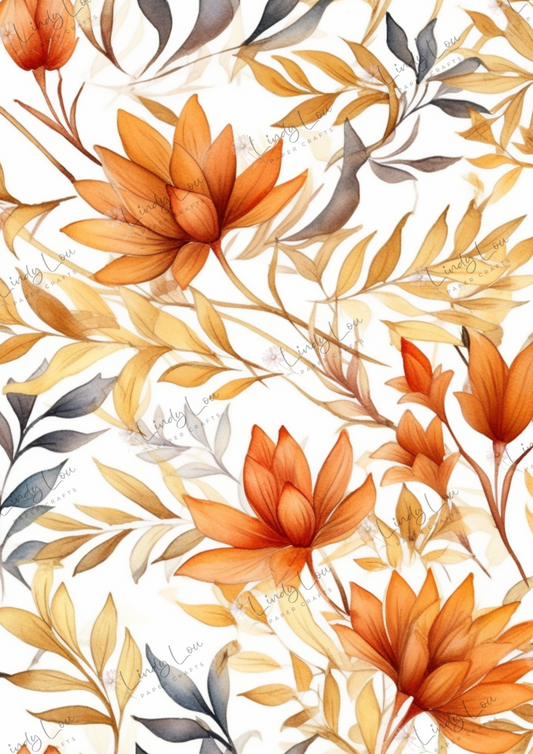 A4 Single Sheet - Amber Afternoon - Golden Flora