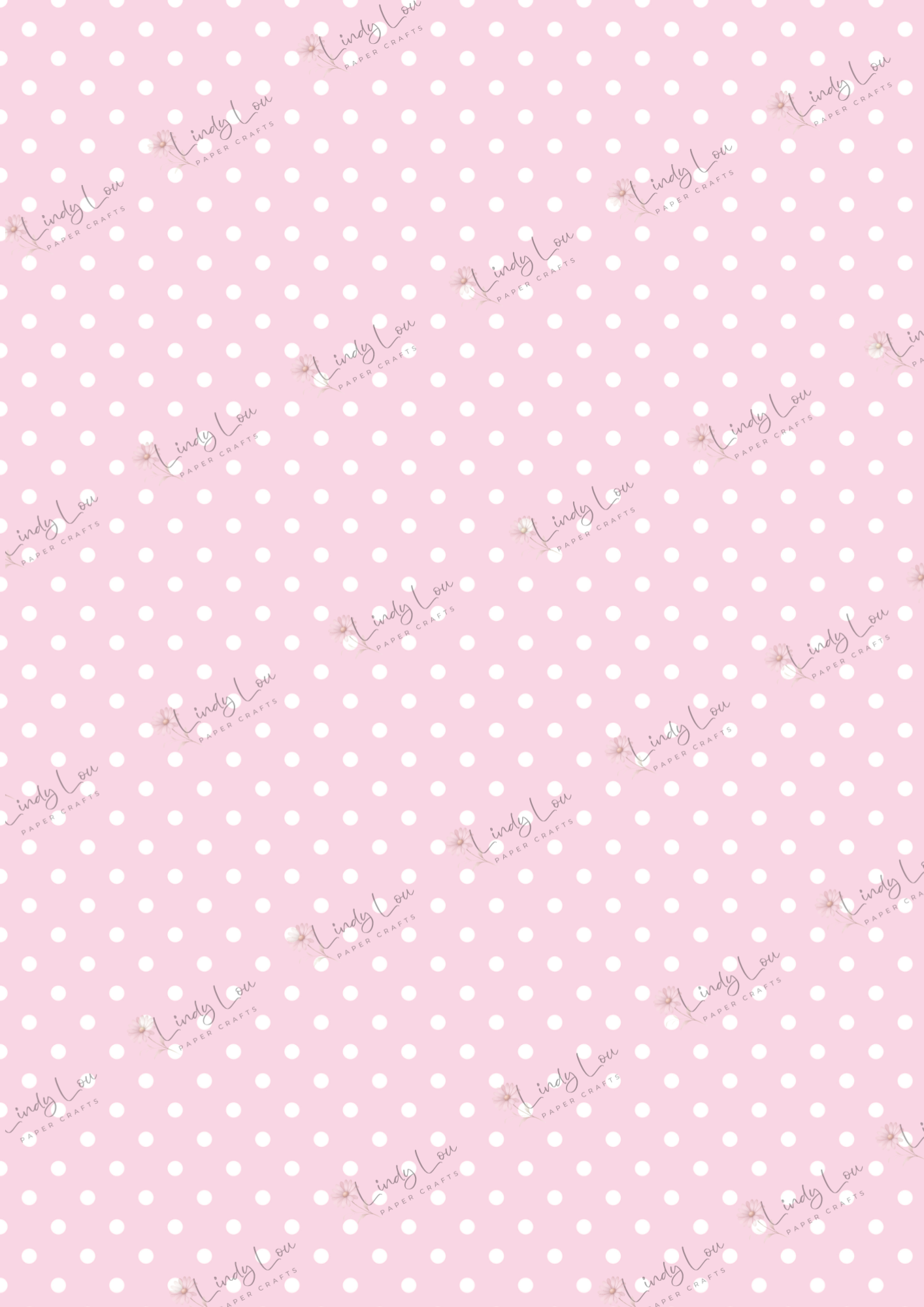 A4 Single Sheet - Blossom & Bluebirds - Pink Dots (no image)