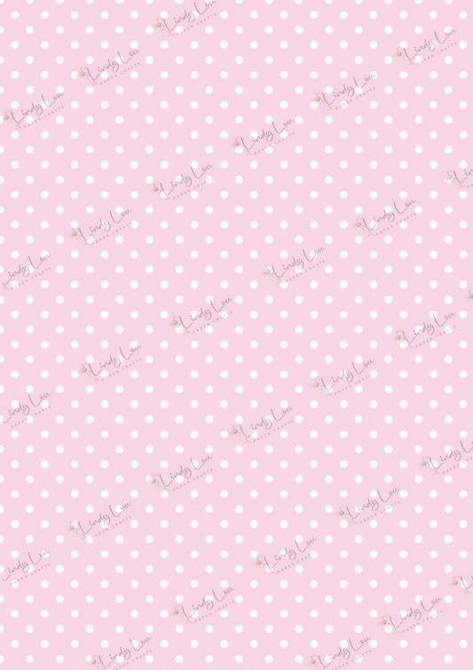 A4 Single Sheet - Blossom & Bluebirds - Pink Dots (no image)