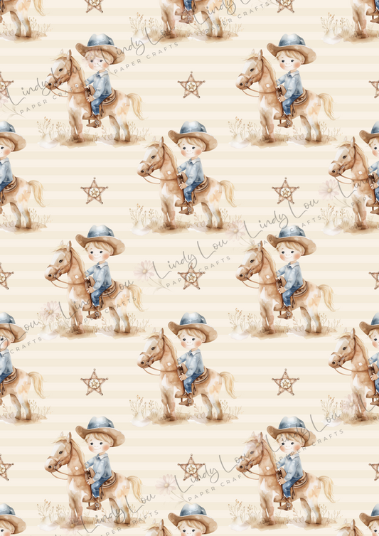 A4 Single Sheet - Giddy up Cowboy - Little Cowboy Trails