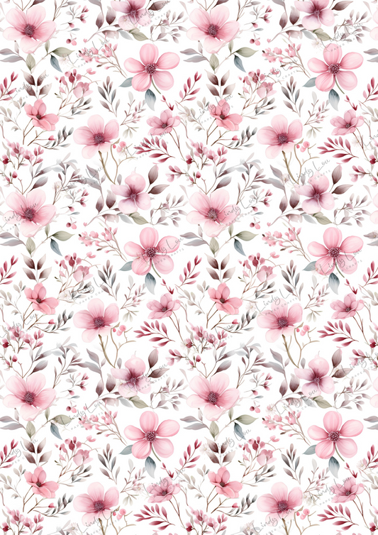 A4 Single Sheet - Ballerina Blossoms - Rose Blush Ballet