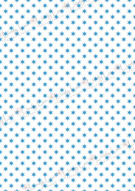 A4 Single Sheet - Pawsitively Adorable - Blue Stars