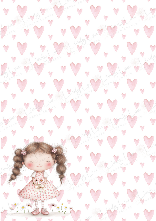 A4 Single Sheet - Daisy Girls - Sweetheart Wishes