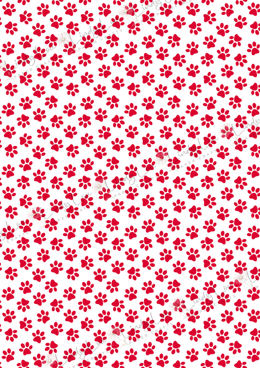 A4 Single Sheet - Barking Adorable - Red Paw