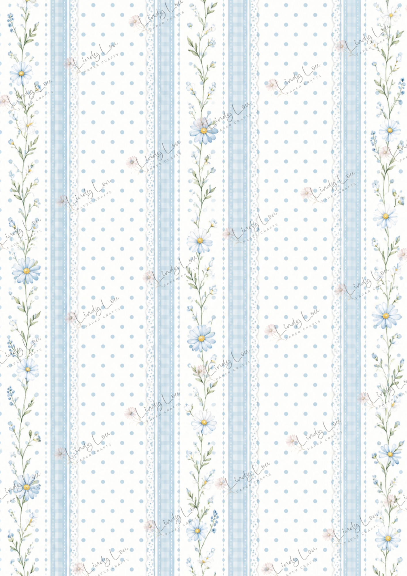 A4 Single Sheet - Daisy Girls - Blue Dot Delight