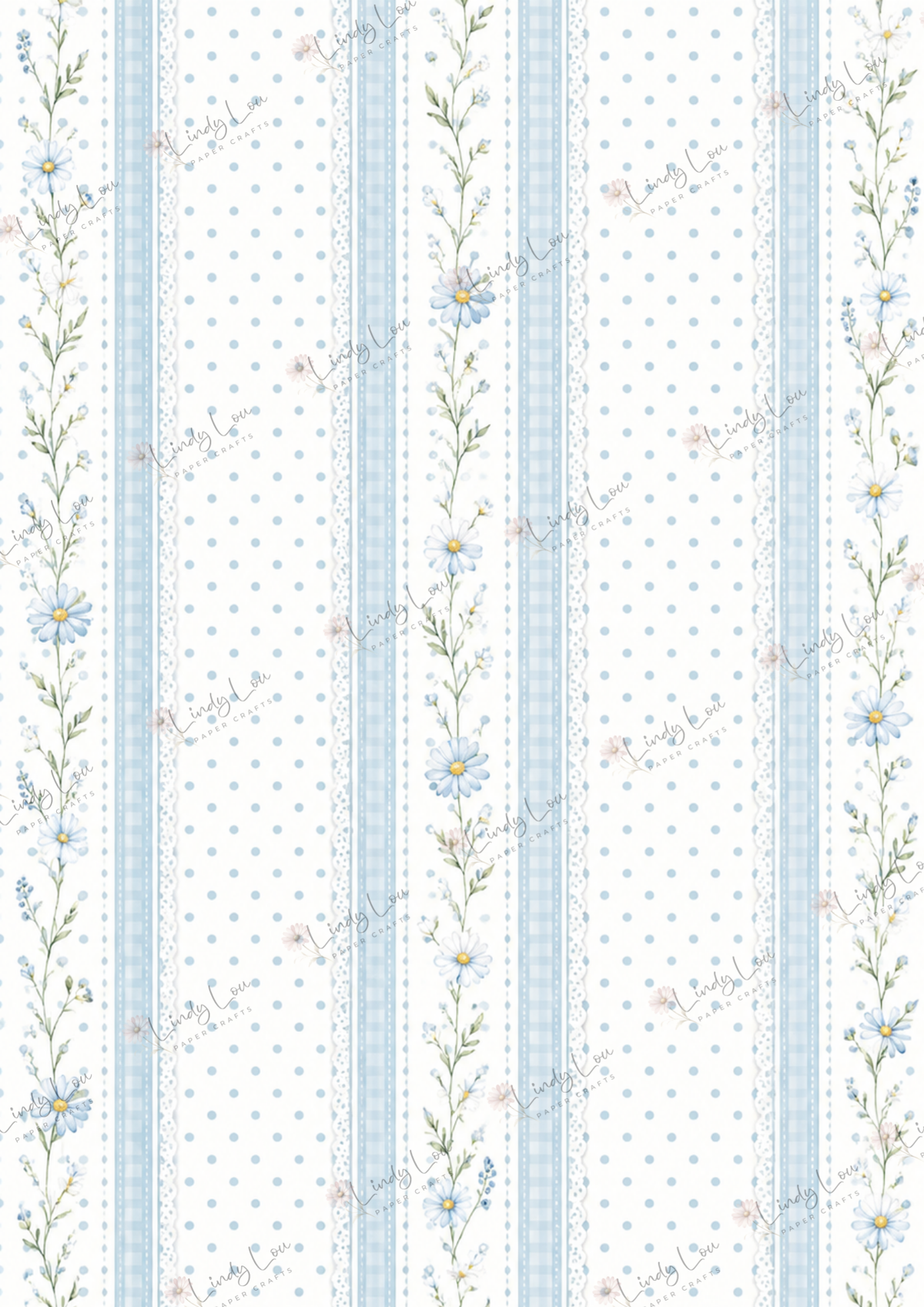 A4 Single Sheet - Daisy Girls - Blue Dot Delight