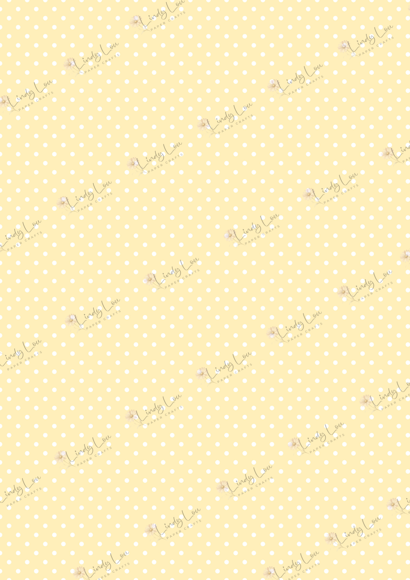 A4 Single Sheet - Summer Florals - Buttercup Polka