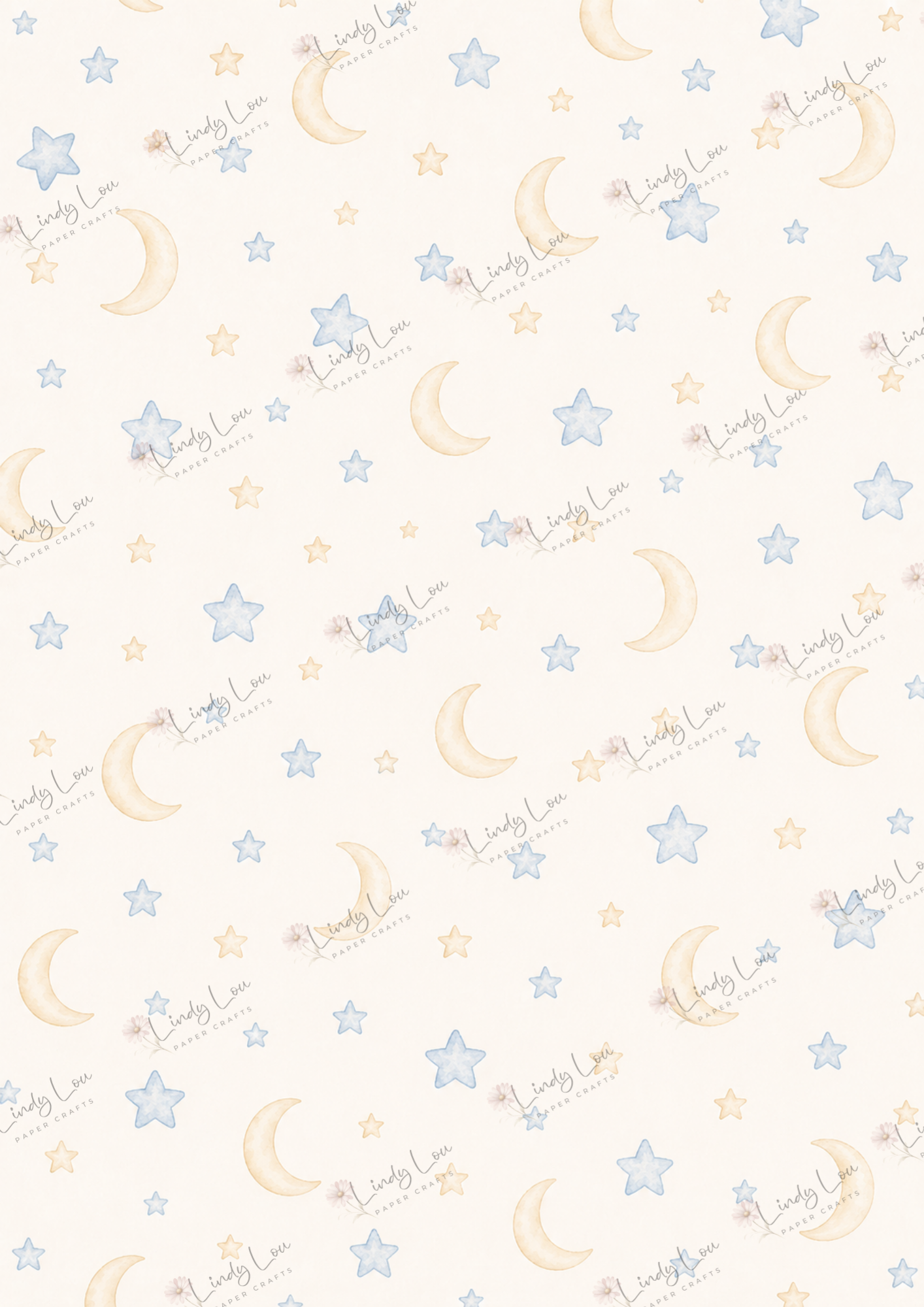 A4 Single Sheet - Baby Boy - Little Starry Nights