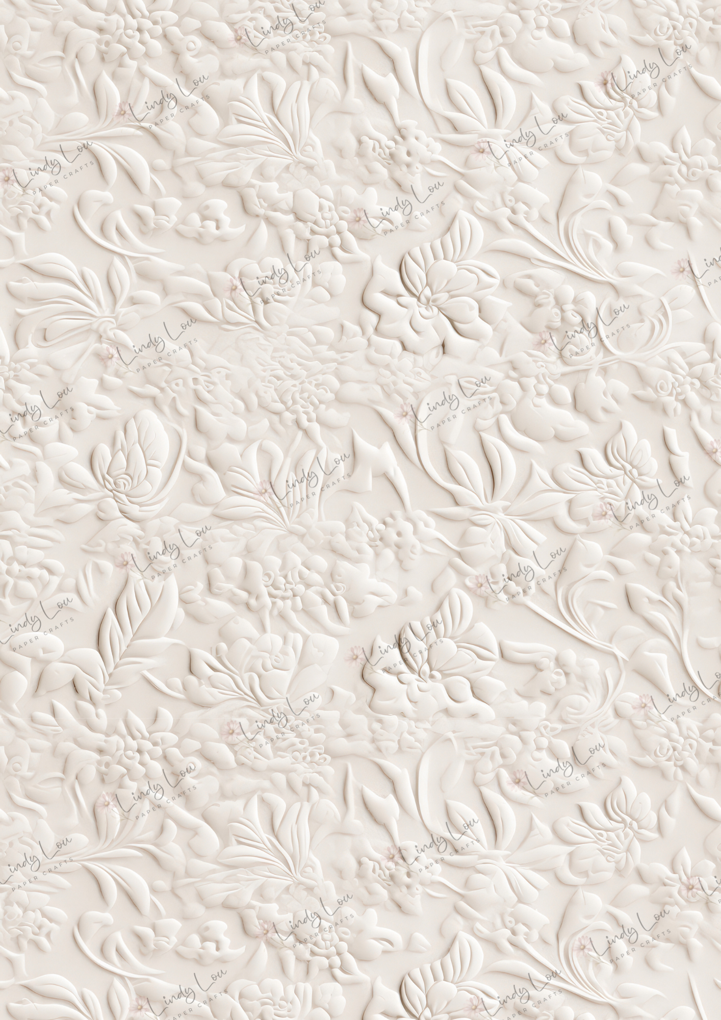 A4 Single Sheet - Tied with a Kiss -  Cherished Emboss