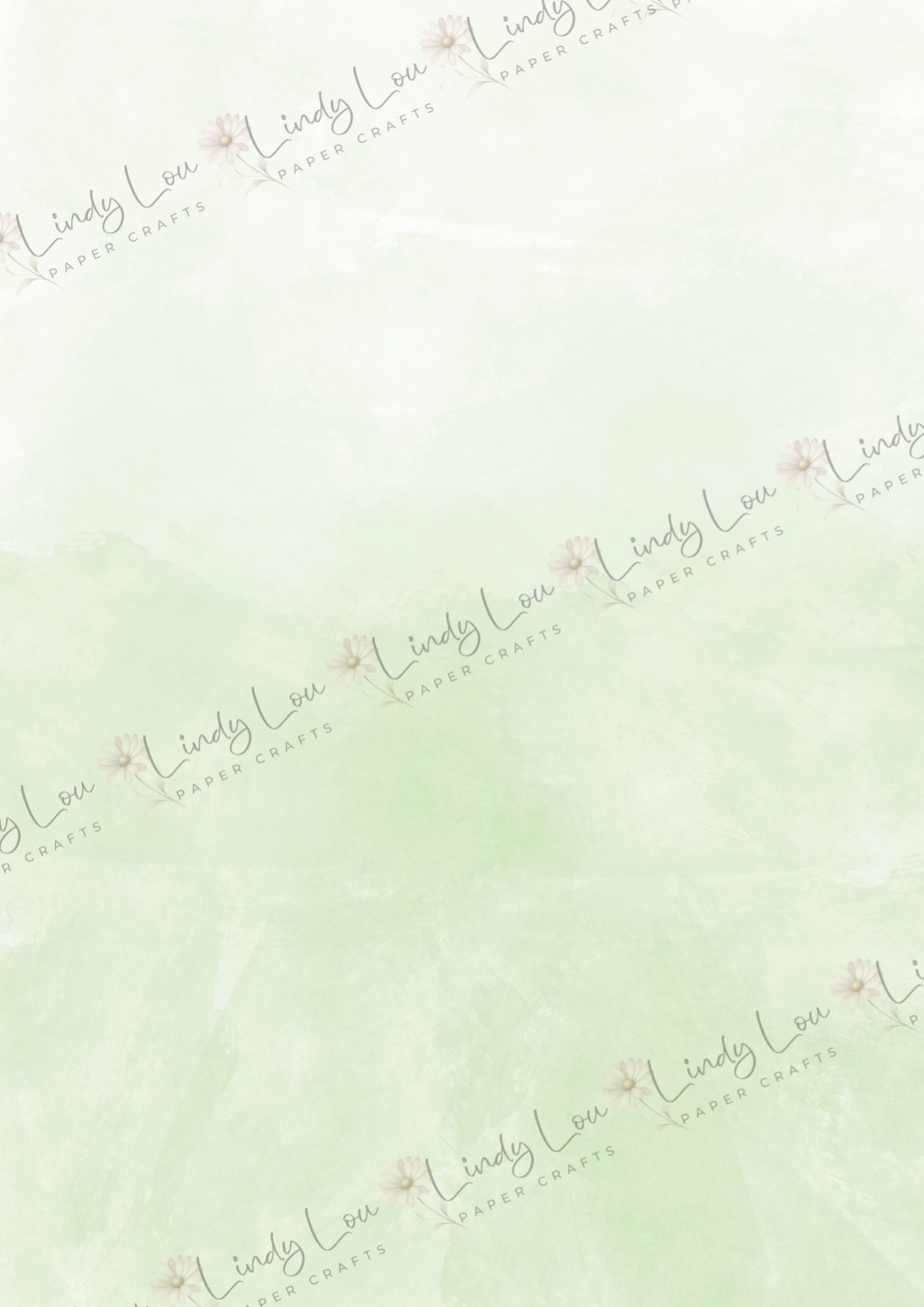 A4 Single Sheet - Blossom & Bluebirds - Green Watercolour