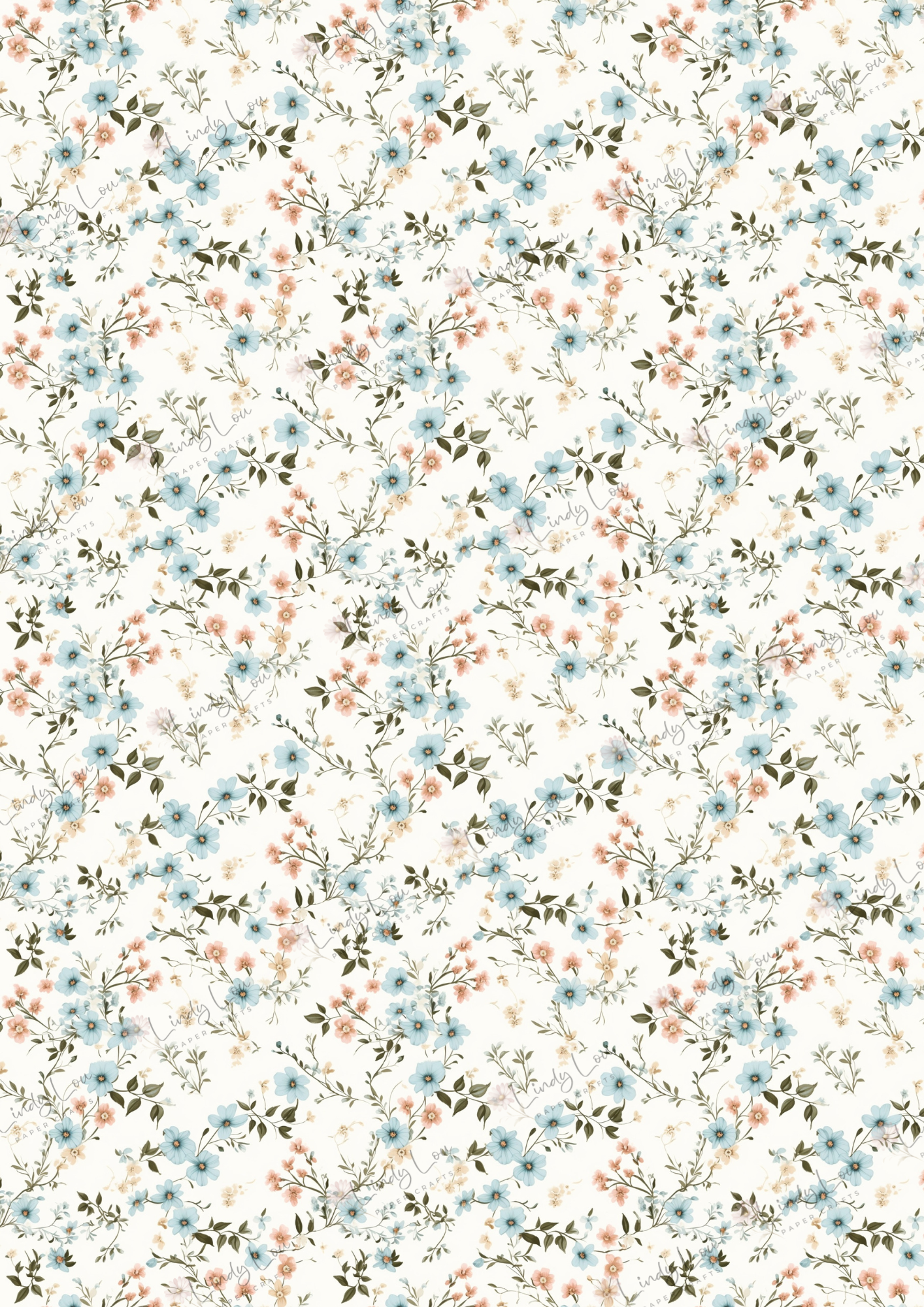 A4 Single Sheet - Teacup Garden - Mint Lane