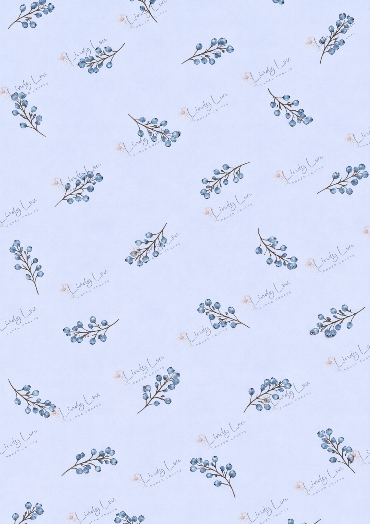 A4 Single Sheet - Burgundy & Blue- Berry Breeze