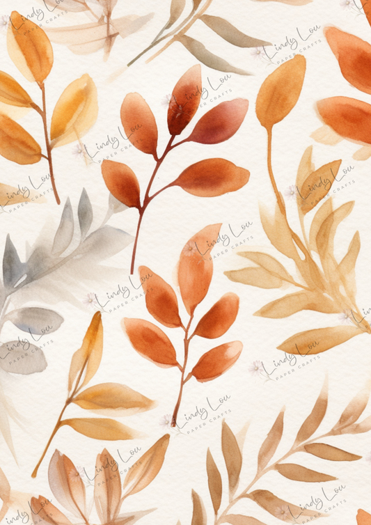 A4 Single Sheet - Amber Afternoon - Autumn Brush