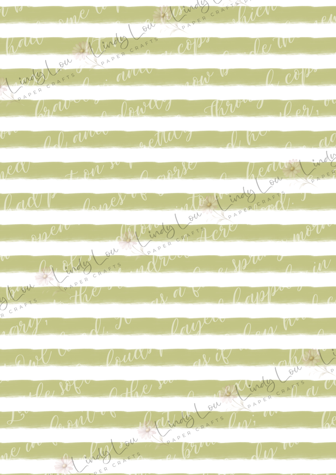 A4 Single Sheet - Dino Saurus - Green Stripe