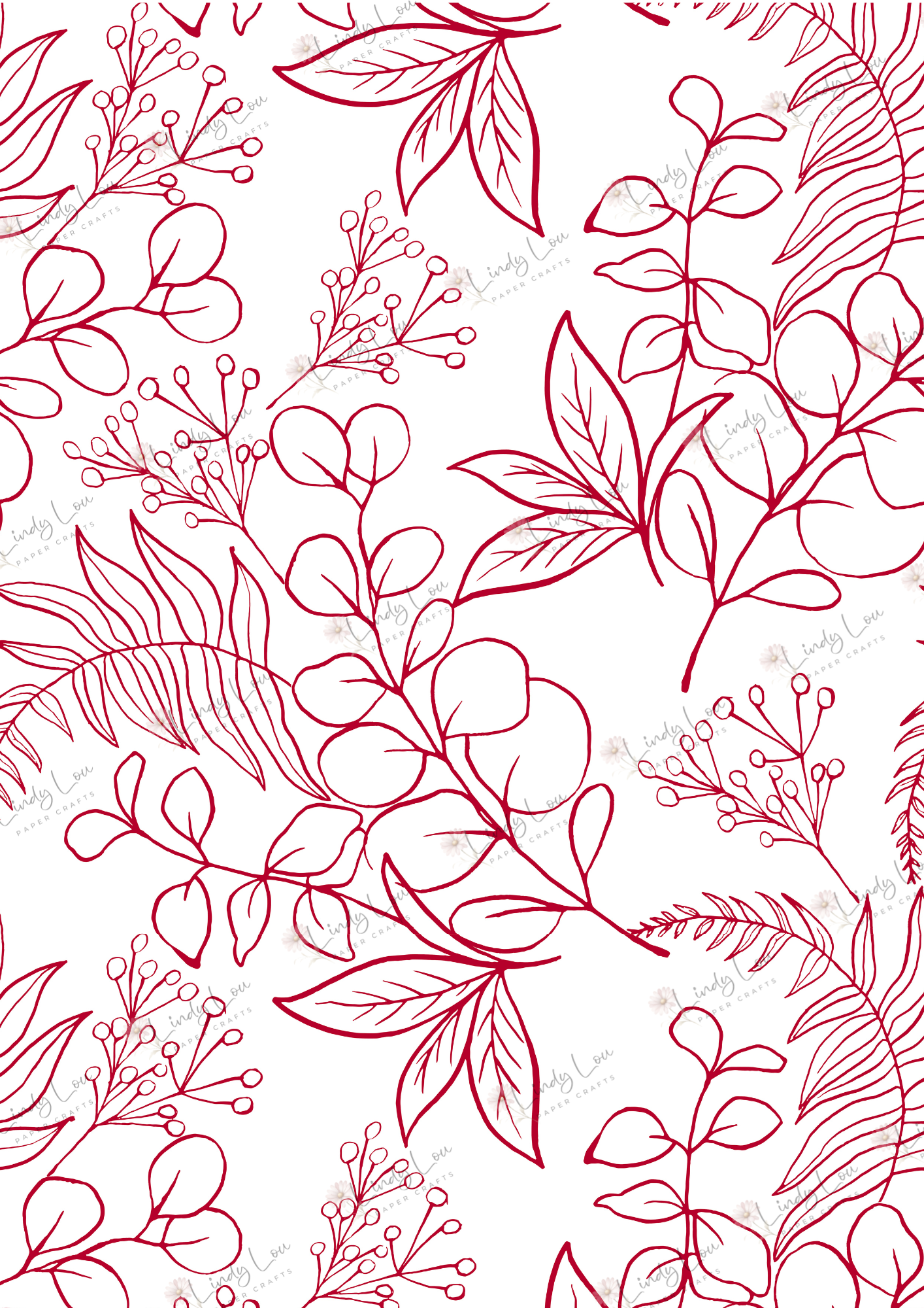 A4 Single Sheet - Fairyland - Lacy Leaves