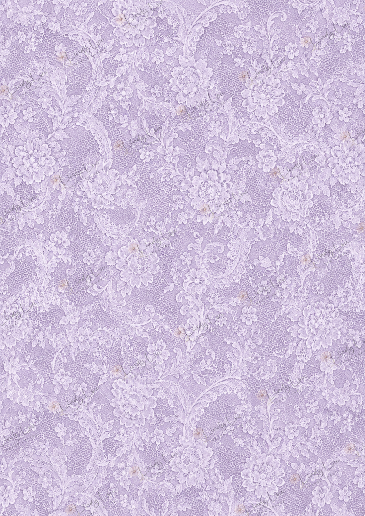 A4 Single Sheet - Blooming Grace - Lilac Lace