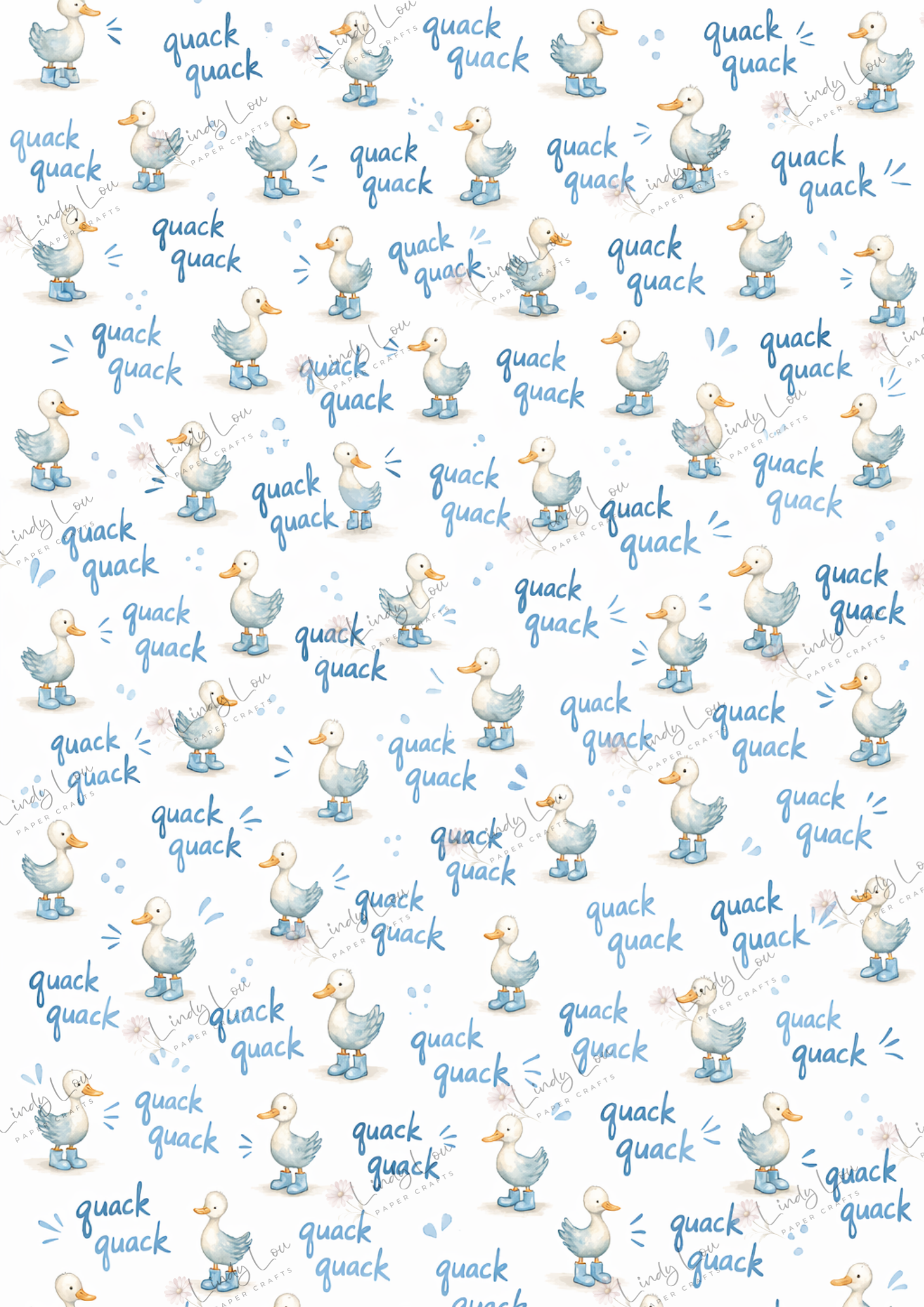 A4 Single Sheet - Little Goose Adventures - Quack Quack Blue