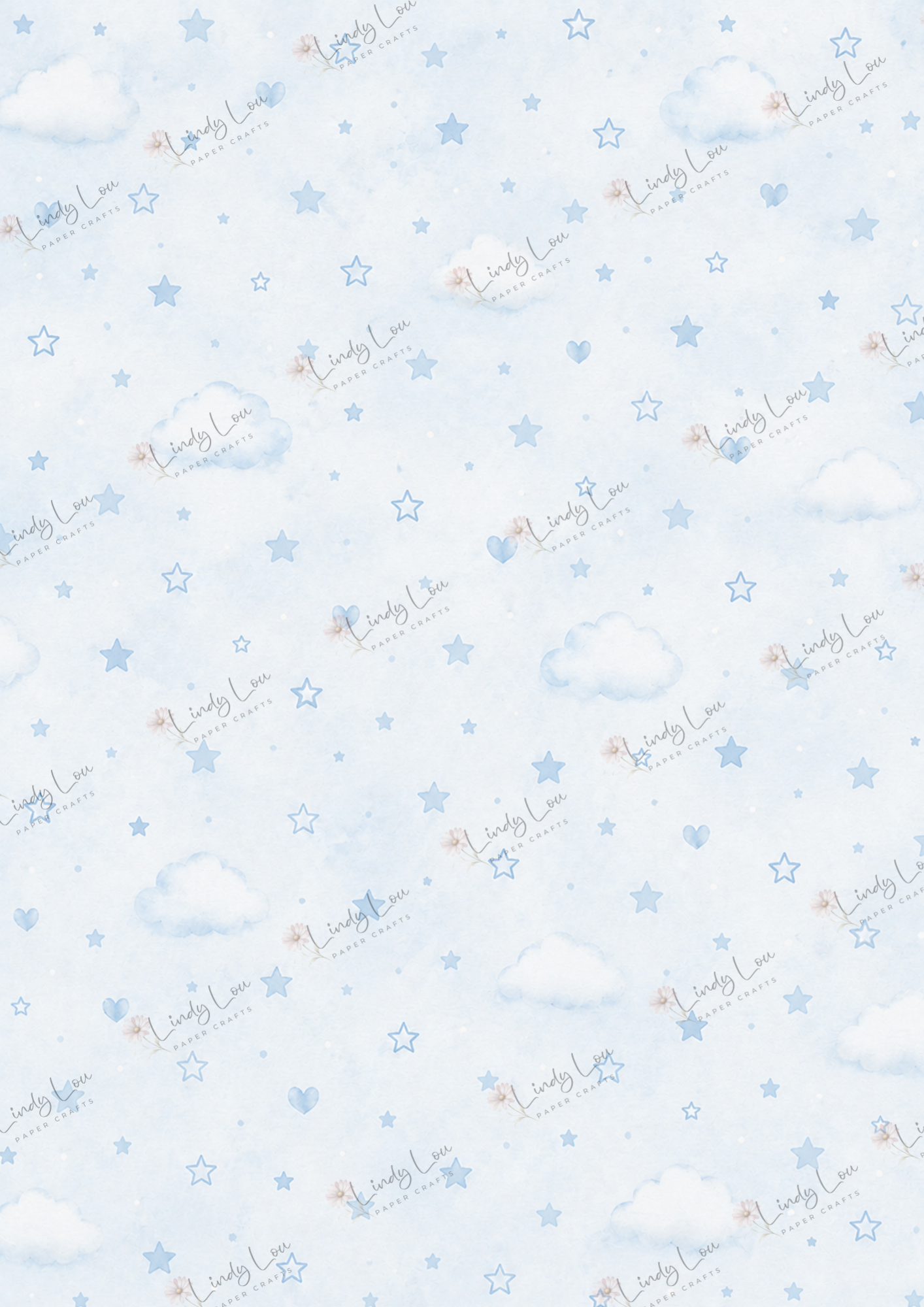 A4 Single Sheet - Baby Boy - Twinkle Little Dreams