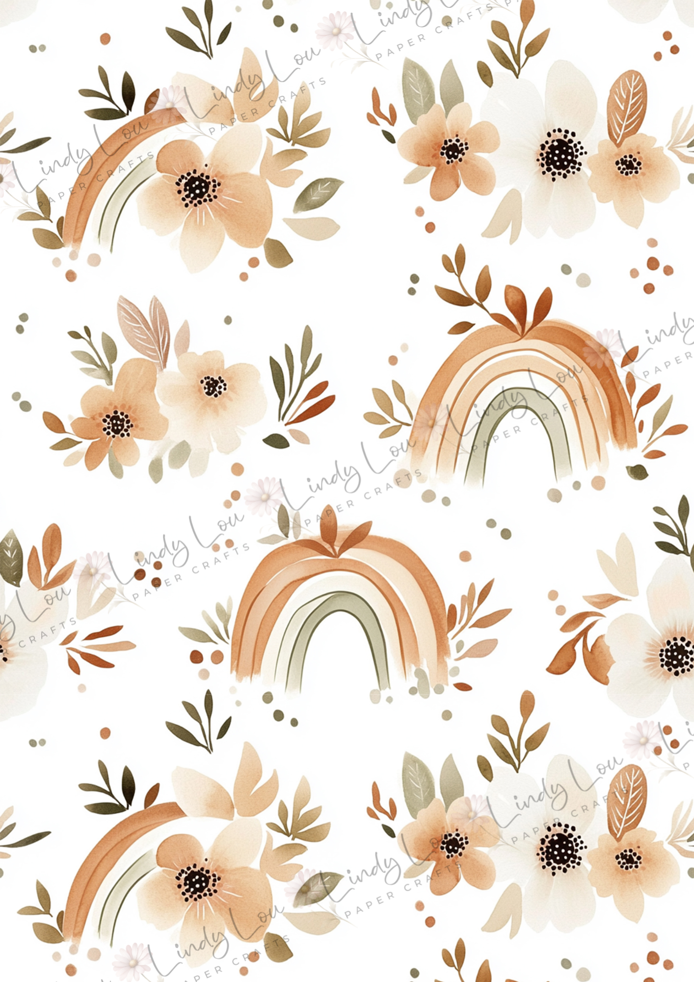 A4 Single Sheet - Boho Baby - Harvest Rainbows