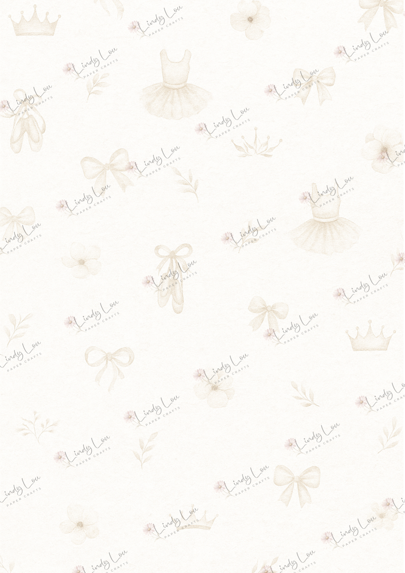 A4 Single Sheet - Ballerina Blossoms - Center Stage (no ballerina)