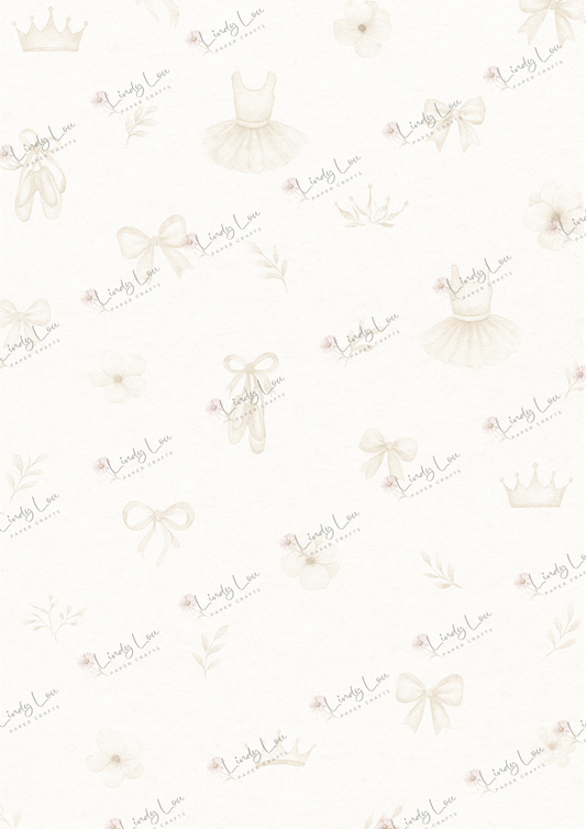 A4 Single Sheet - Ballerina Blossoms - Center Stage (no ballerina)
