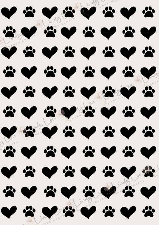 A4 Single Sheet - Paws & Whiskers - Pawprints of Love