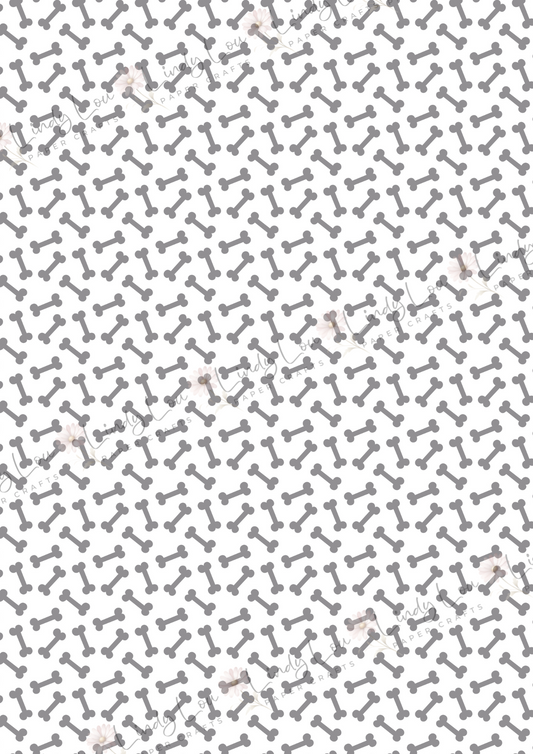 A4 Single Sheet - Barking Adorable - Grey Bones