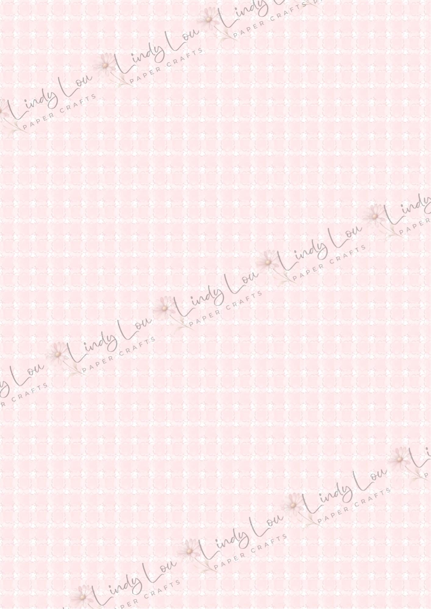 A4 Single Sheet - Cute Little Cowgirl - Pink Check
