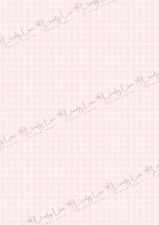 A4 Single Sheet - Cute Little Cowgirl - Pink Check