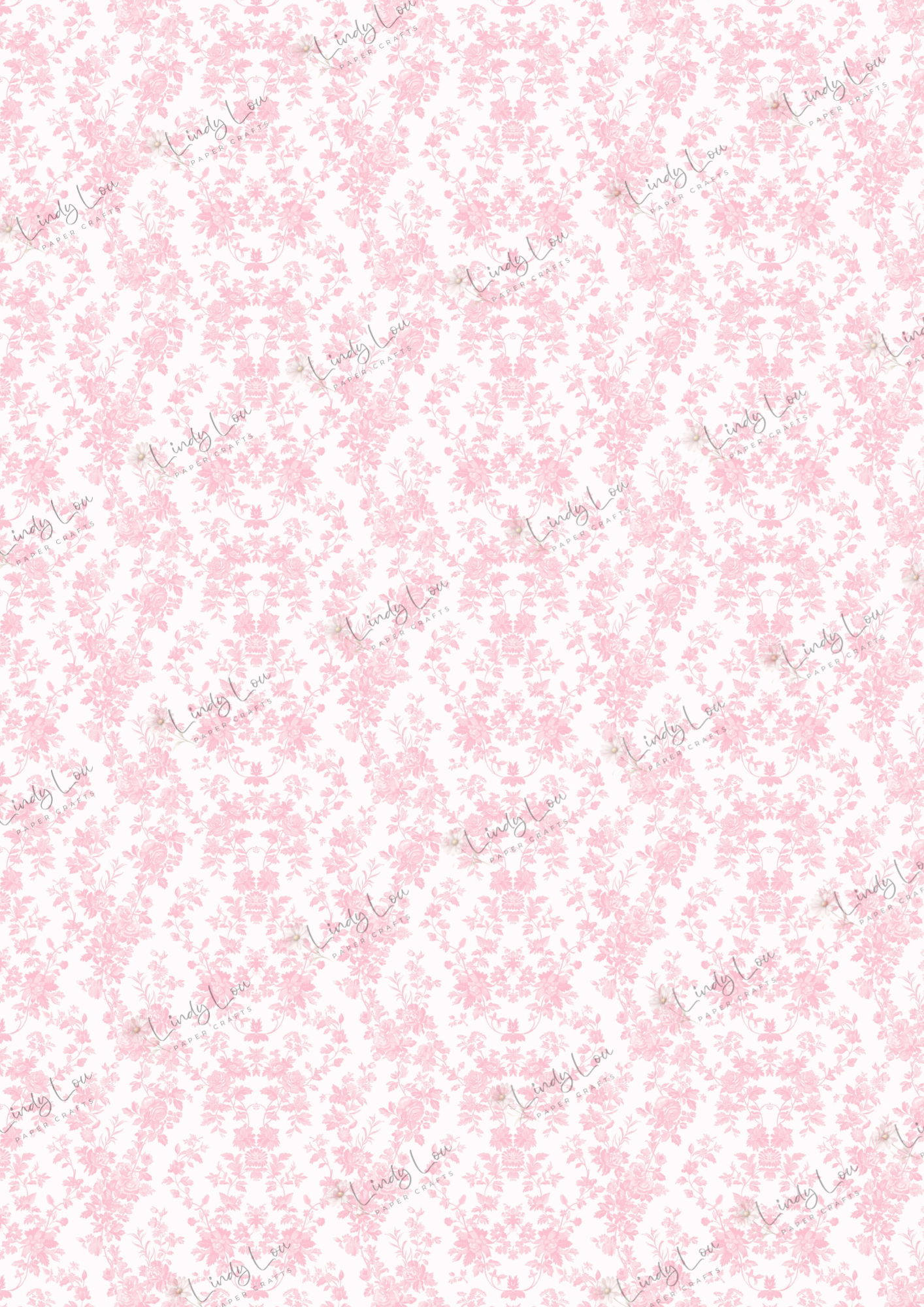 A4 Single Sheet - Sweet Baby Girl - Rosy Toile