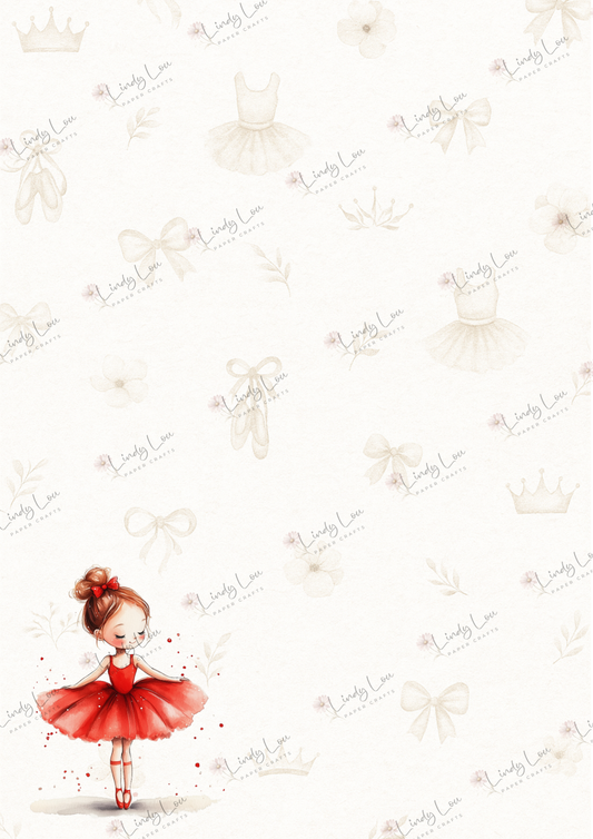 A4 Single Sheet - Ballerina Blossoms - Center Stage