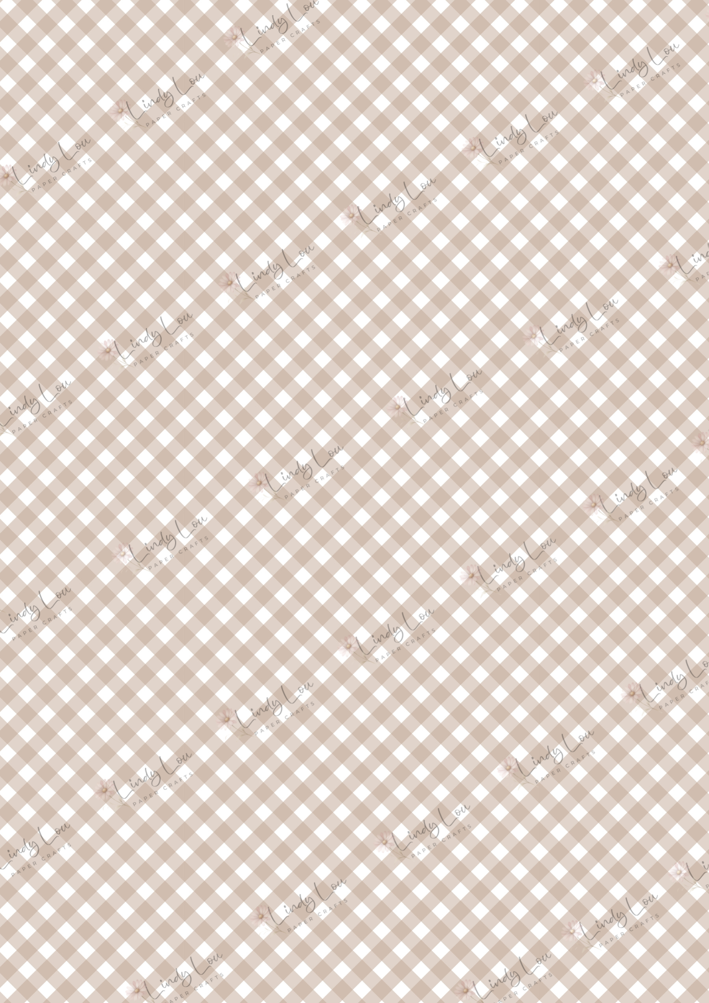 A4 Single Sheet - Boho Baby - Brown Check