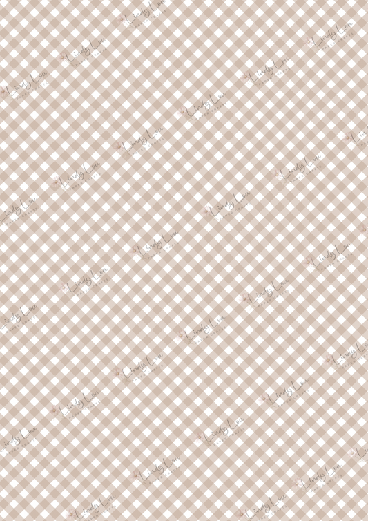 A4 Single Sheet - Boho Baby - Brown Check