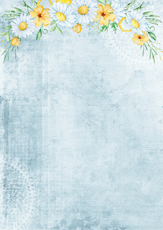 A4 Single Sheet - Little Bee - Daisy Sky