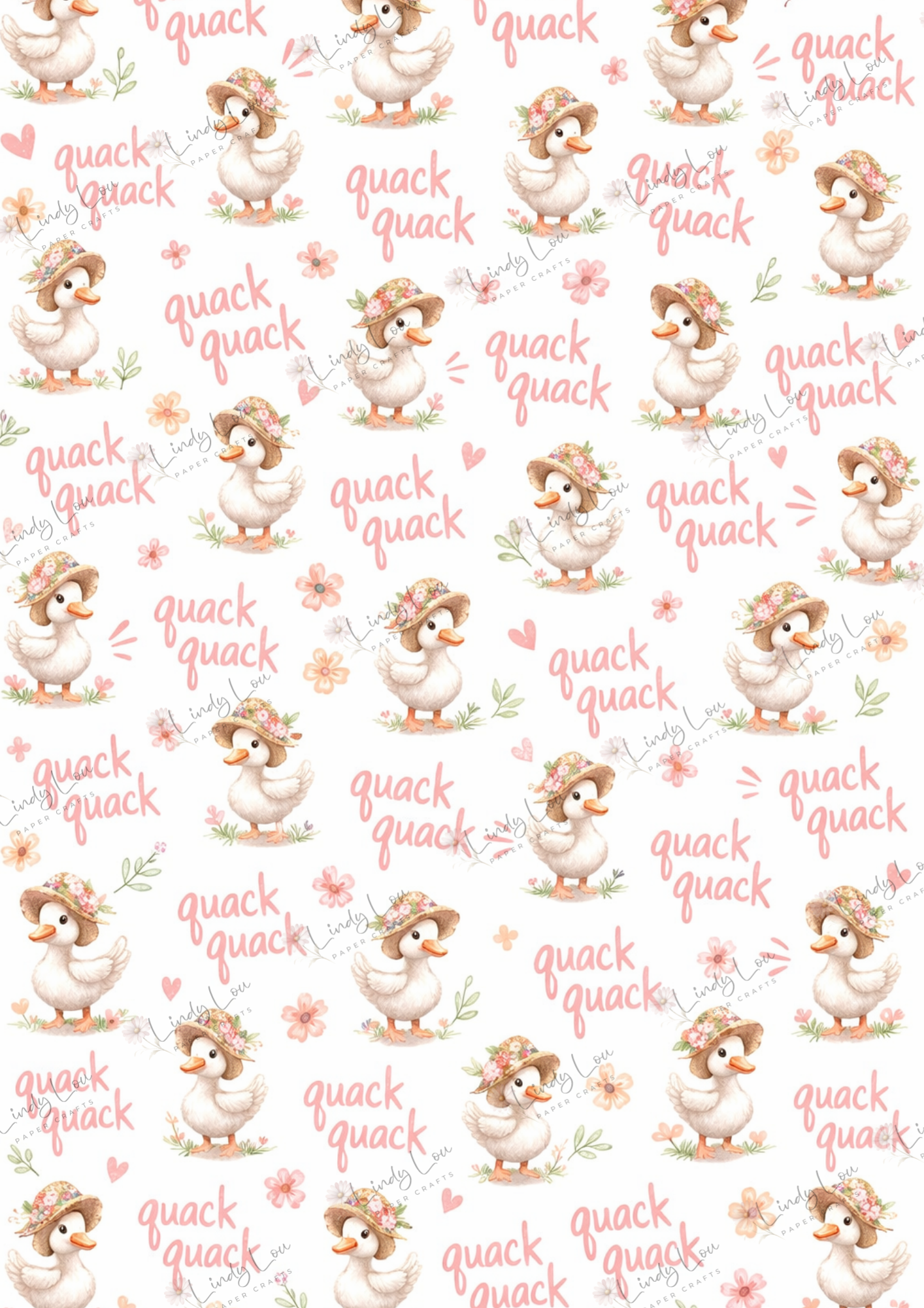 A4 Single Sheet - Little Goose Adventures - Quack Quack Pink