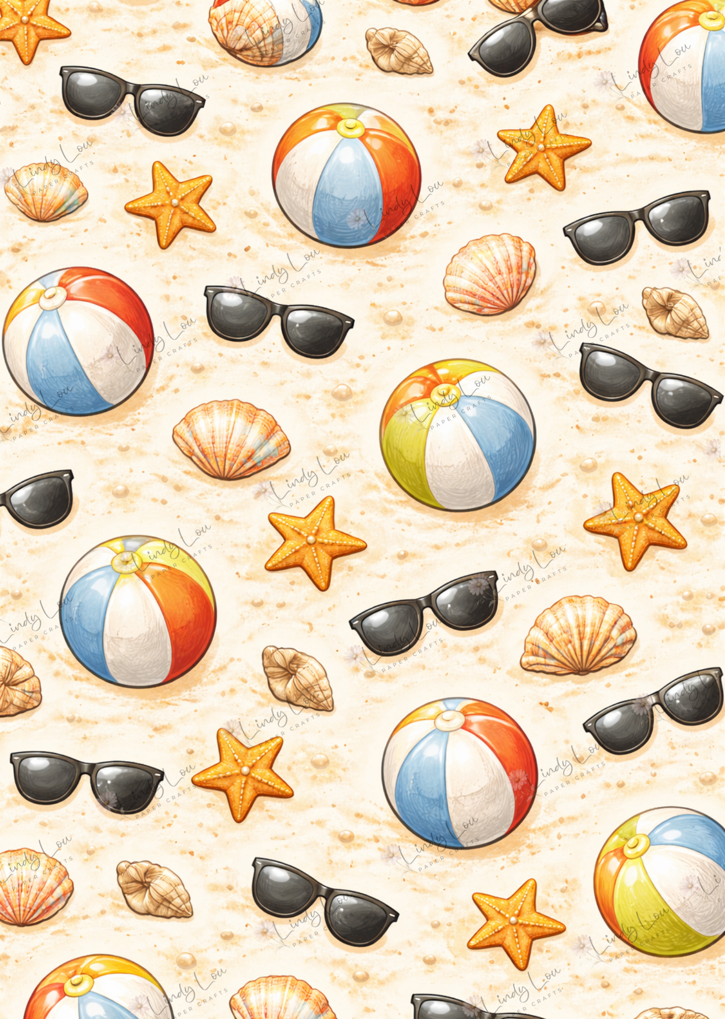 A4 Single Sheet - Surf's Up - Sun, Sand & Surf