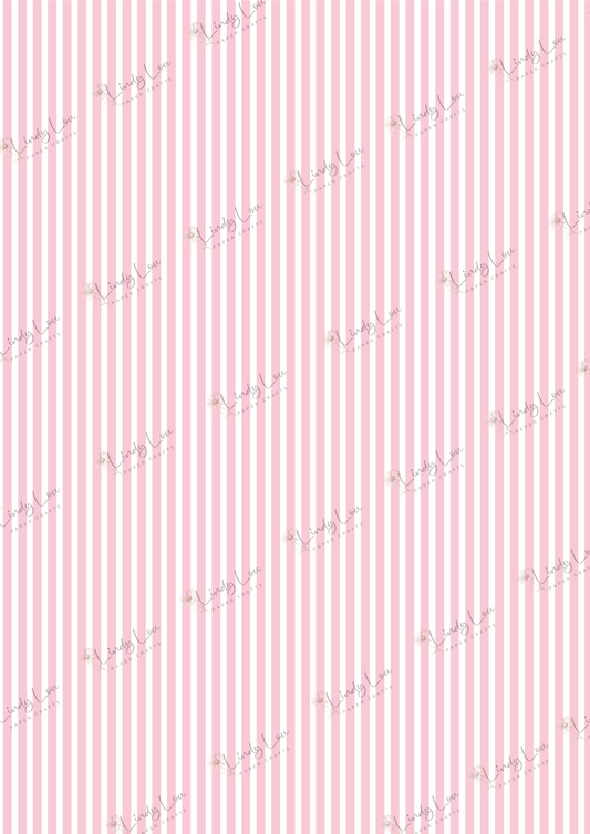A4 Single Sheet - Sweet Baby Girl - Rosy Stripe