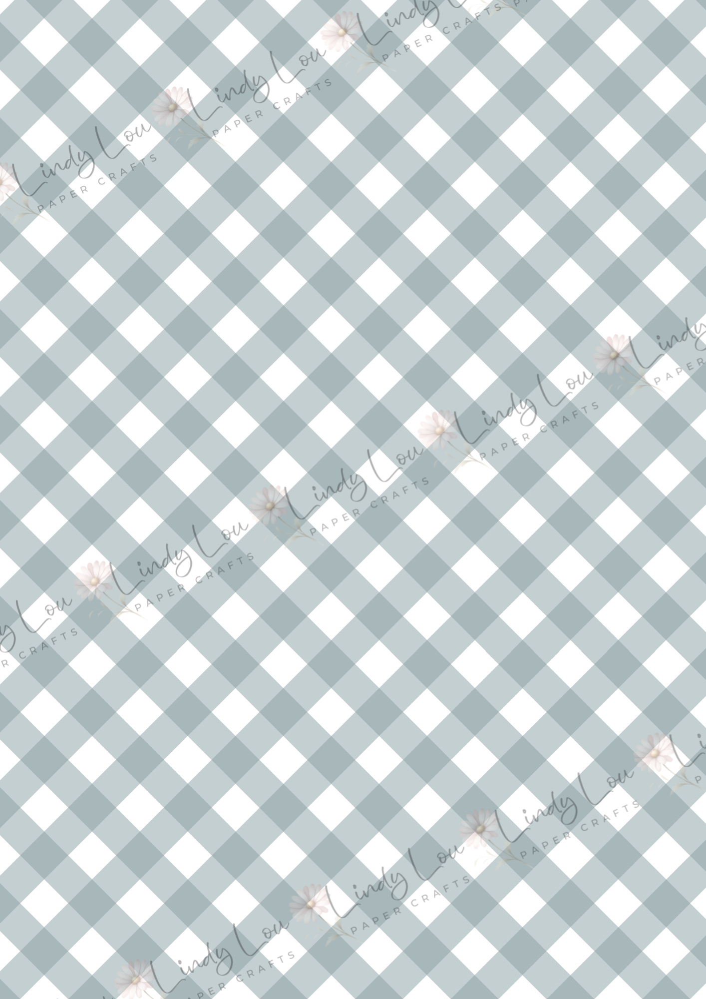 A4 Single Sheet - Giddy up Cowboy - Blue Gingham