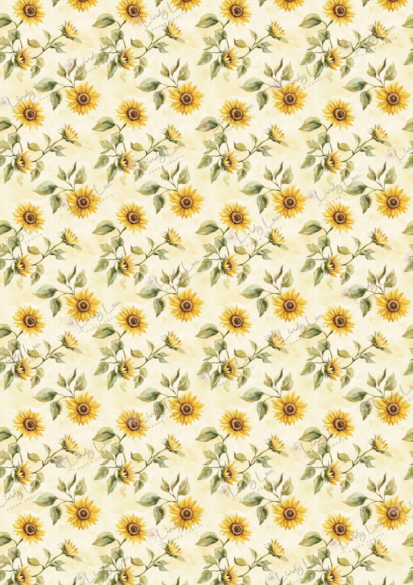 A4 Single Sheet - Sunflower Dreams - Dancing Sunflowers