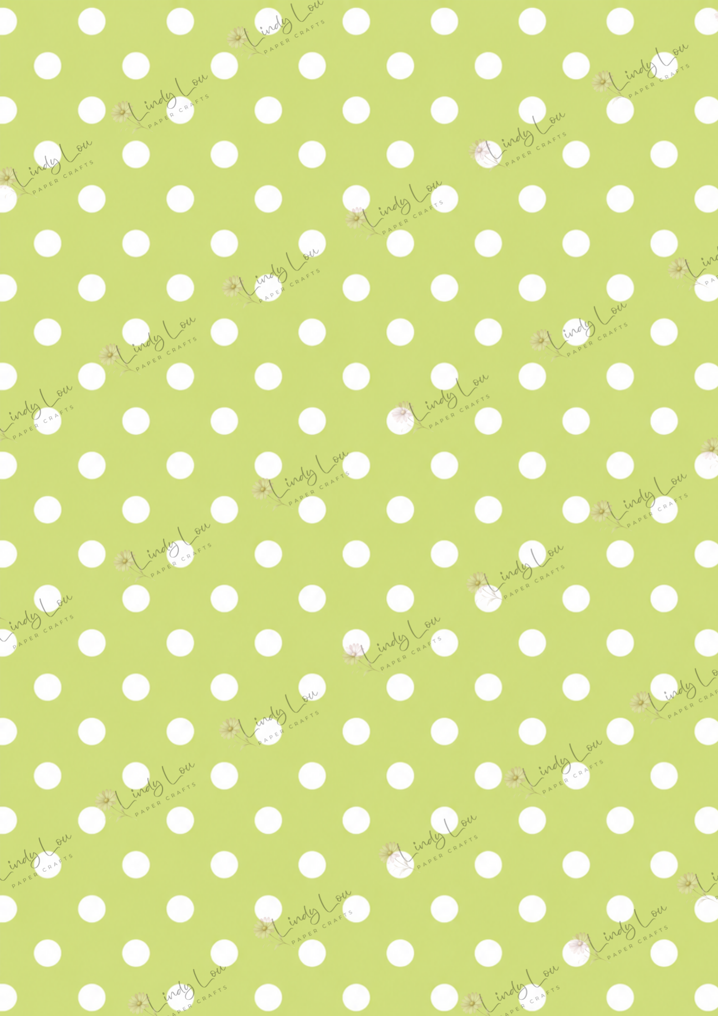 A4 Single Sheet - Devine Divas - Polka Dot Green